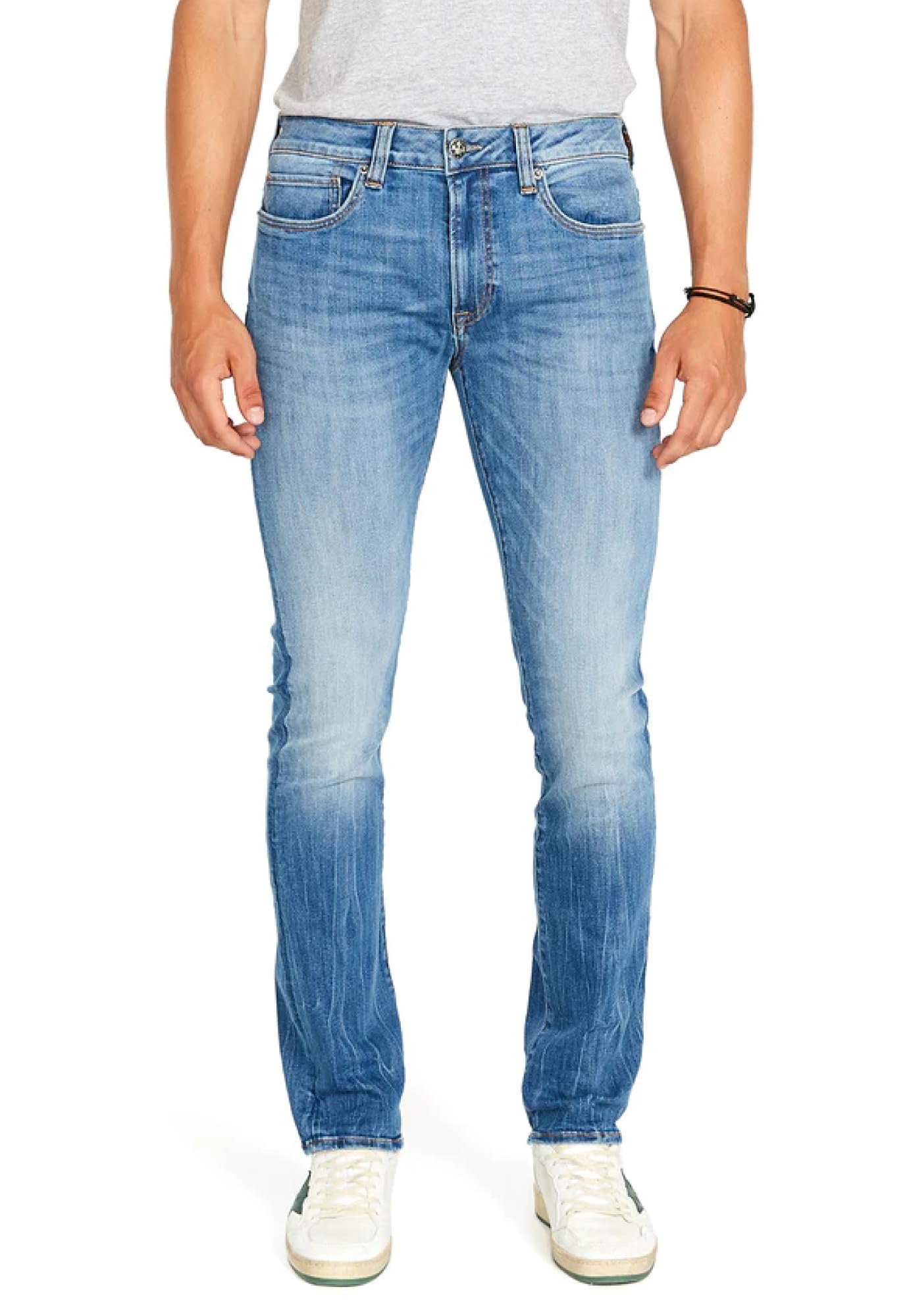 Buffalo David Bitton Men's Veined And Crinkled Indigo Ash Fashion Jeans, 42W X 30L