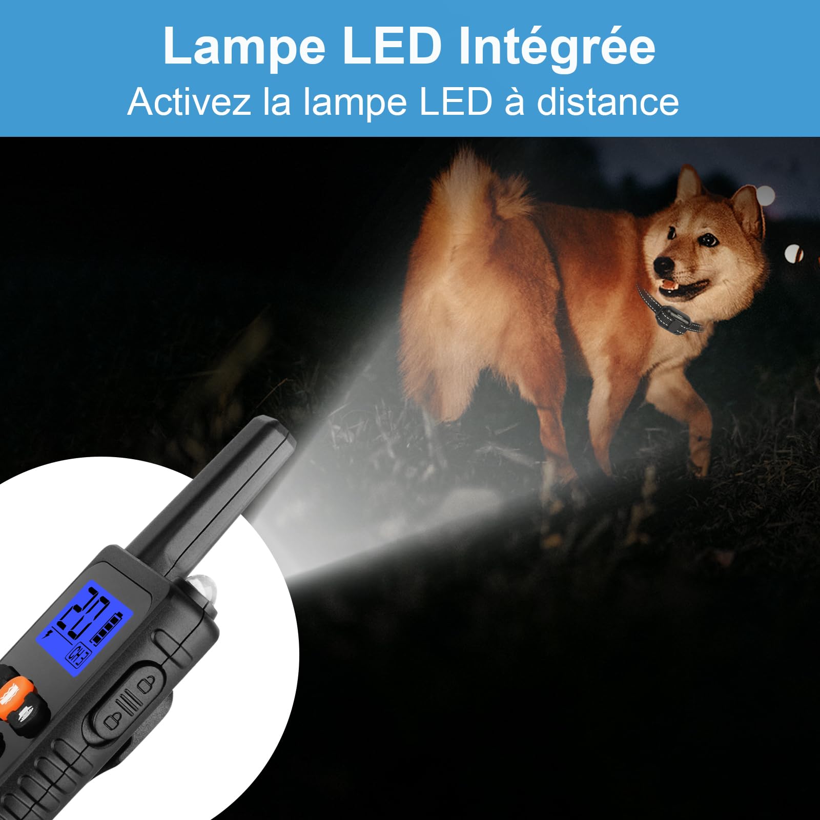 Collier de Dressage pour Chiens, Collier Électrique Chien avec, 4 Mode de Formation Bip Vibration Choc, Portée de 800m avec Verrouillage de Sécurité pour Petit Grand Chien (Noir)