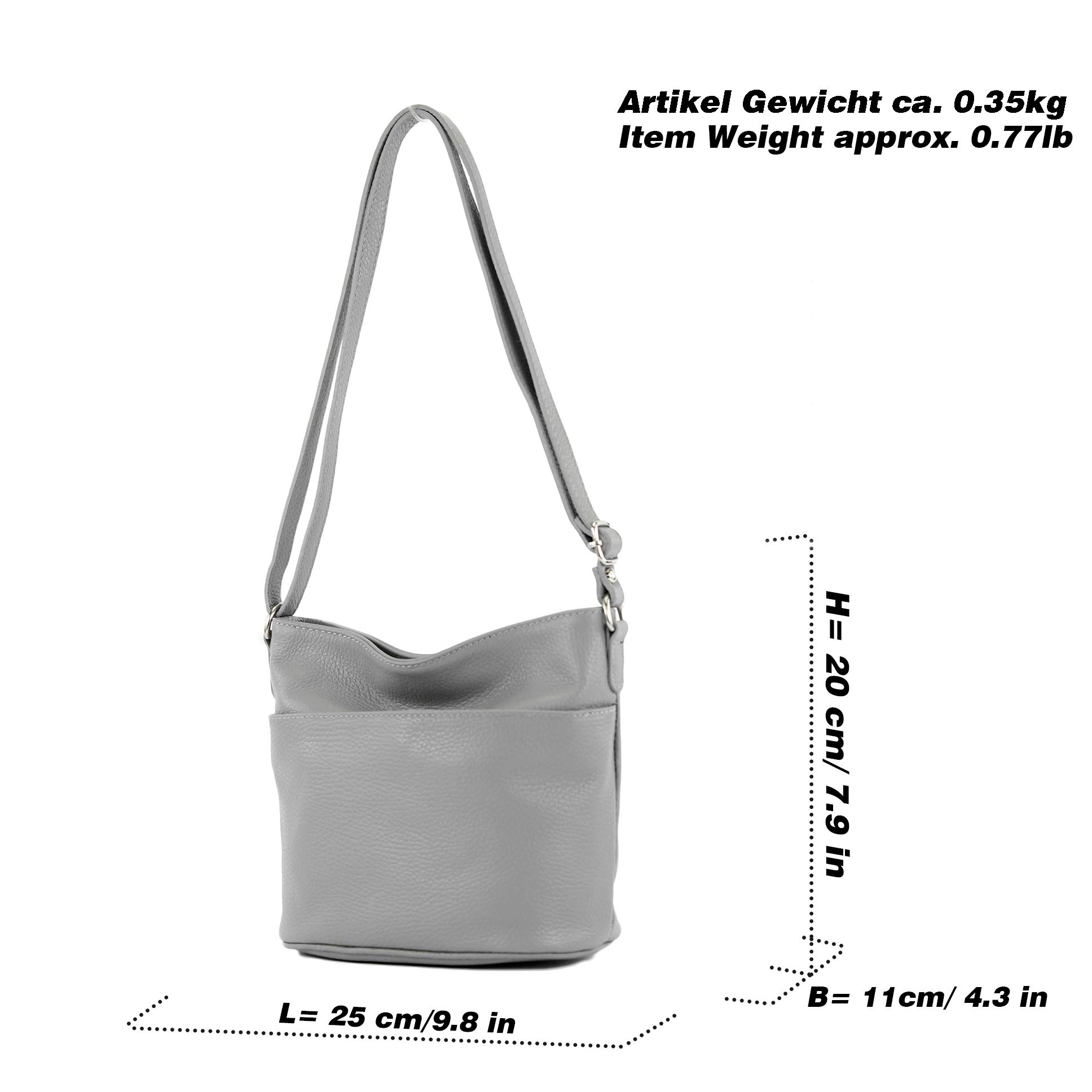 modamoda de T198 Borsa a tracolla da donna in pelle made in Italy