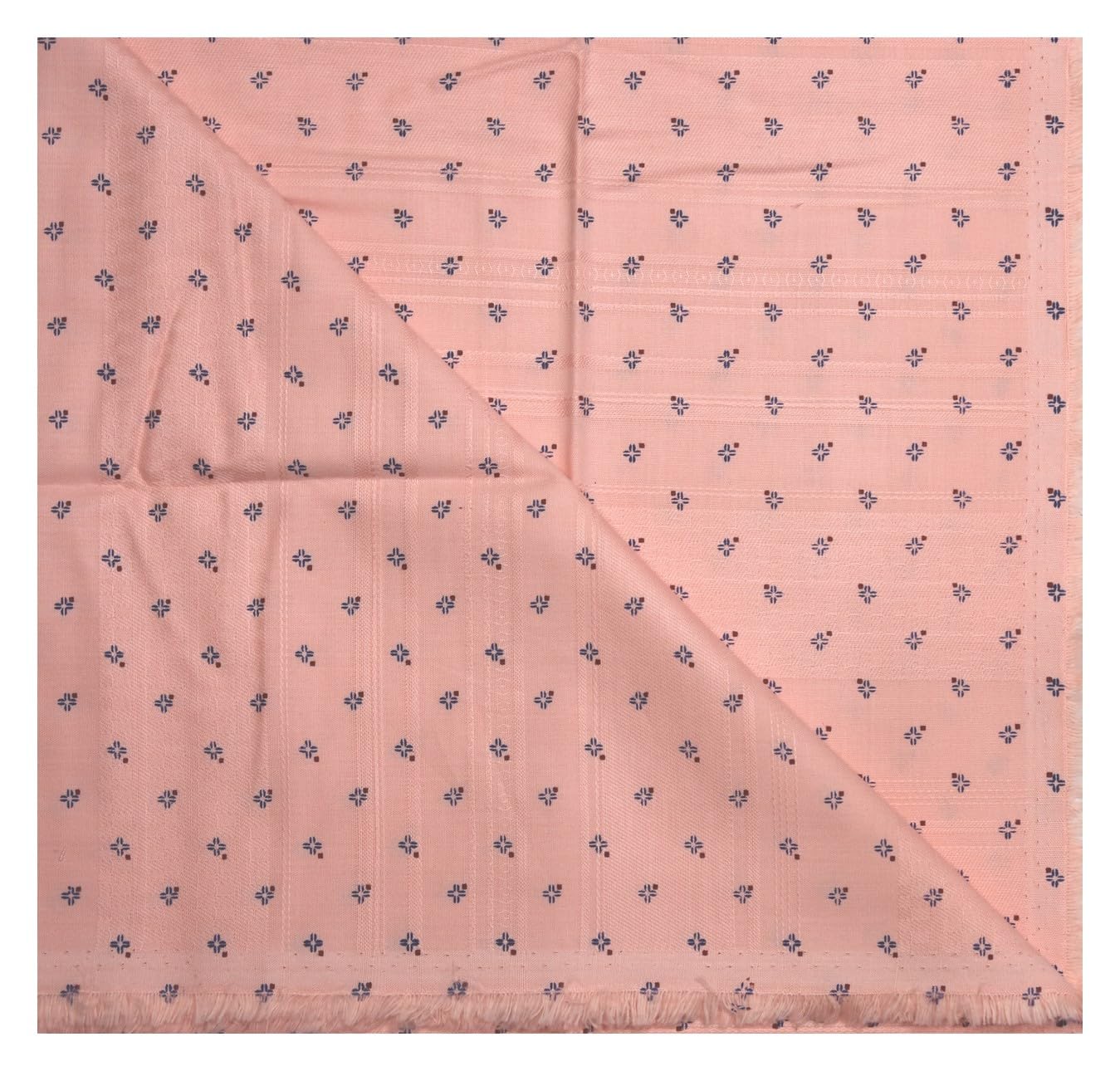 GIZA COTTON PEACH COLOURED STRIPED UNSTITCHED SHIRT FABRIC - 1.6 METRES - VV6394-image-0