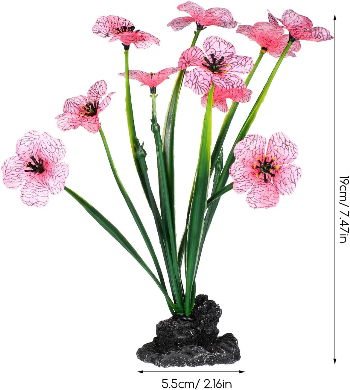 Amosfun 2Pcs Fake Aquarium Plant Flowers Artificial Fish Tank Plants Compact Supplies Realistic Desktop Aquarium Decor 7.48In