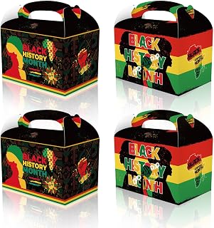12 Pack Black History Month Party Favors Boxes African American BHM Country Festival Candy Goodie Boxes History Month Gift Treat Boxes for I am Black Party, Baby Shower,Birthday Party Decorations