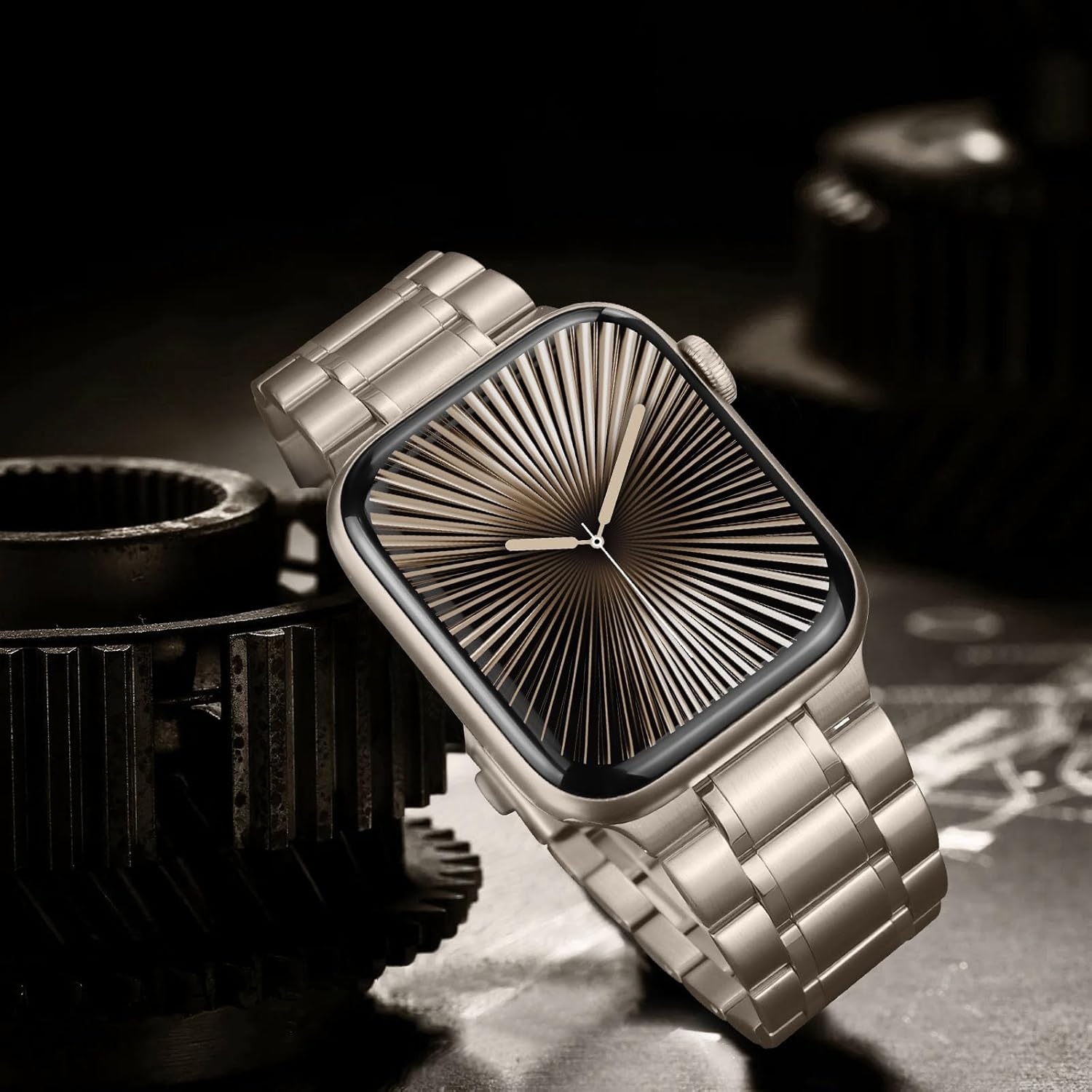 Stainless Steel Bands Compatible with Apple Watch Band 42(Series 11/10)/41/40/38mm, Men/Women Metal Replacement Strap Compatible for iWatch SE3/2/1 Series 11 10 9 8 7 6 5 4 3 2 1, Starlight - Image 3