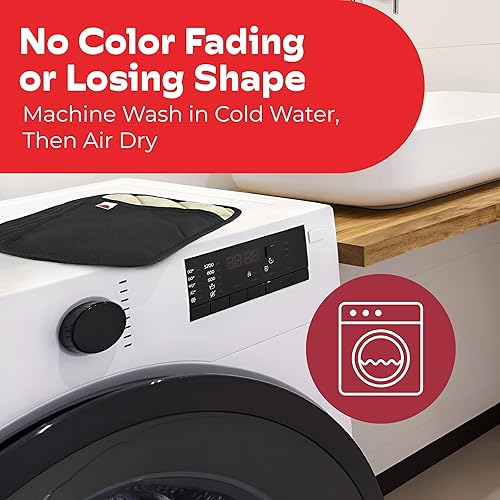 Miniatura 7 de Big Red House - Juego de 2 soportes de silicona para ollas - Juego de 2 negros - 10 x 3 - Resistente al calor hasta 536 F  280 C protectores de