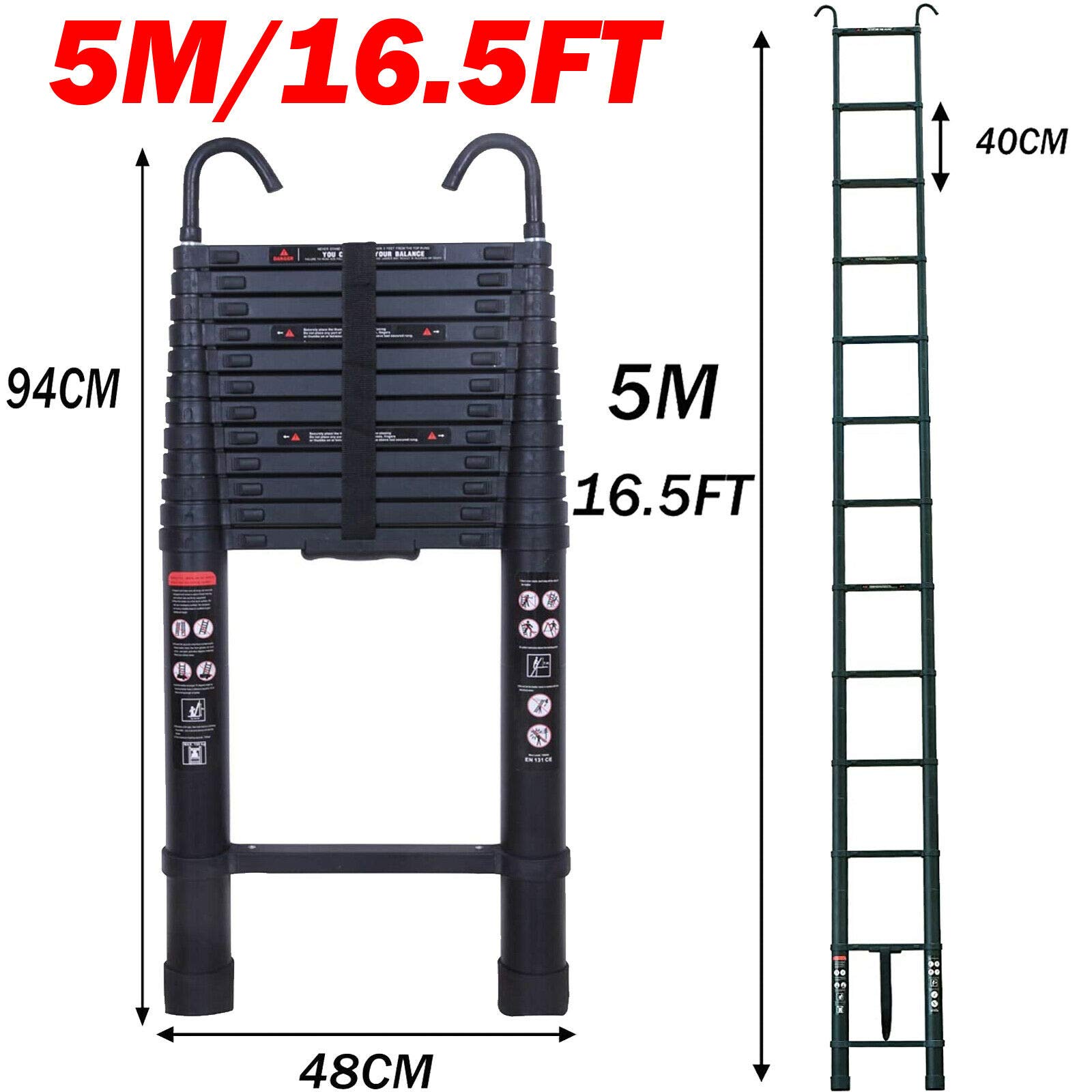 Scala Telescopica 5M Multifunzione - Portata 150 Kg | Design Pieghevole Per Risparmio Spazio - Foto 4