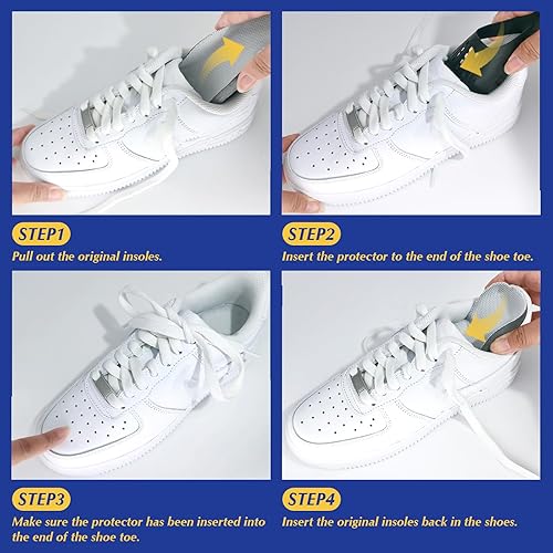 Miniatura 4 de KHG Protector de arrugas para tenis, protector de zapatos antiarrugas, tamaño ajustable (hombres 8.5-14, mujeres 5.5-9, niños 3-6)