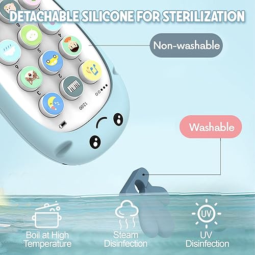 Miniatura 4 de ZeenKind Juguete de teléfono para bebé, aprendizaje de inglés y chino para niños pequeños de 1, 2, 3 años, aprender chino mandarín, números, rimas