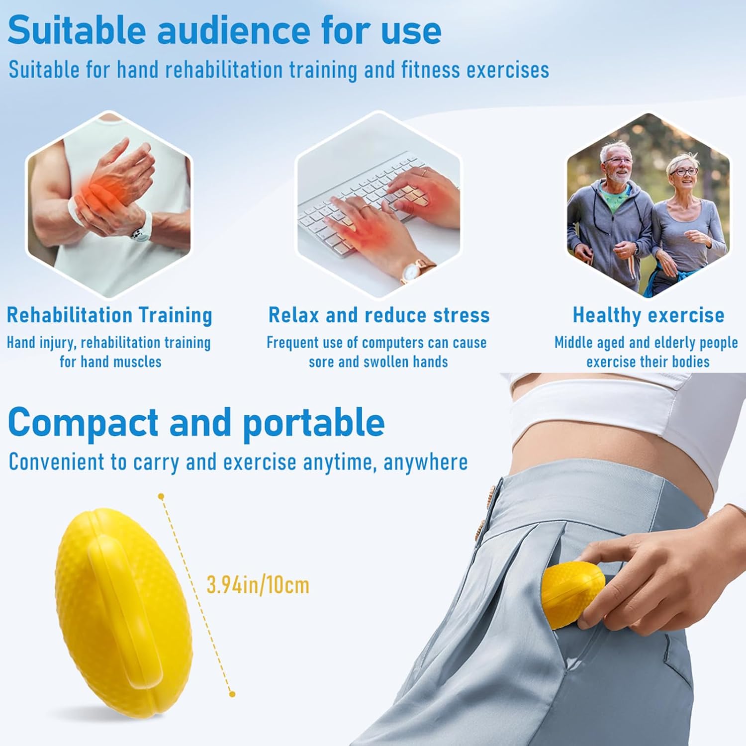 Fingers Exercise Ball Equipment High Resistance Hand Exerciser for Enhancing Finger Wrist and Arm Strength Grip Tool