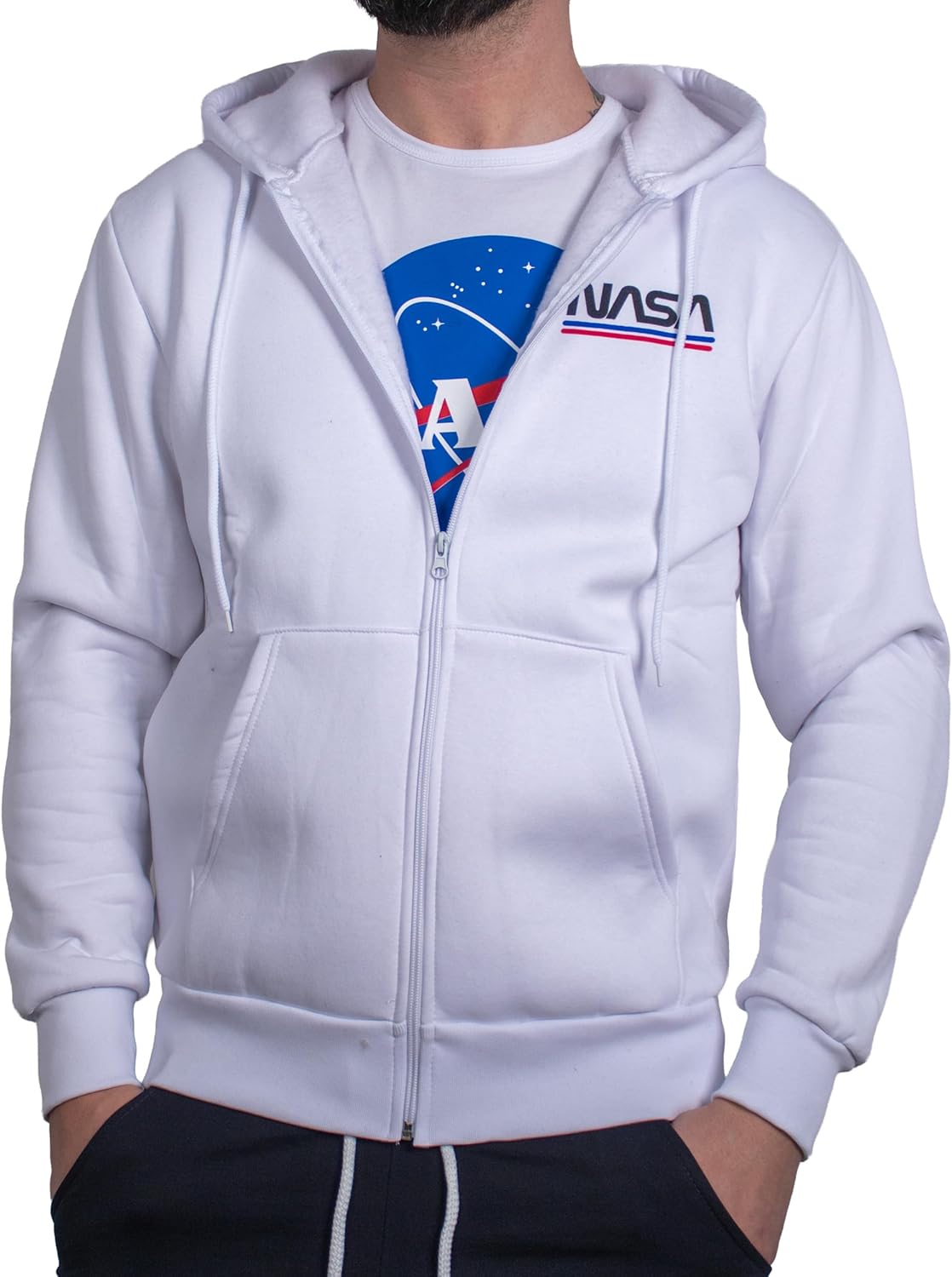Heren Fleece Hoodie met Rits Cappuccino Italia | Webwinkel