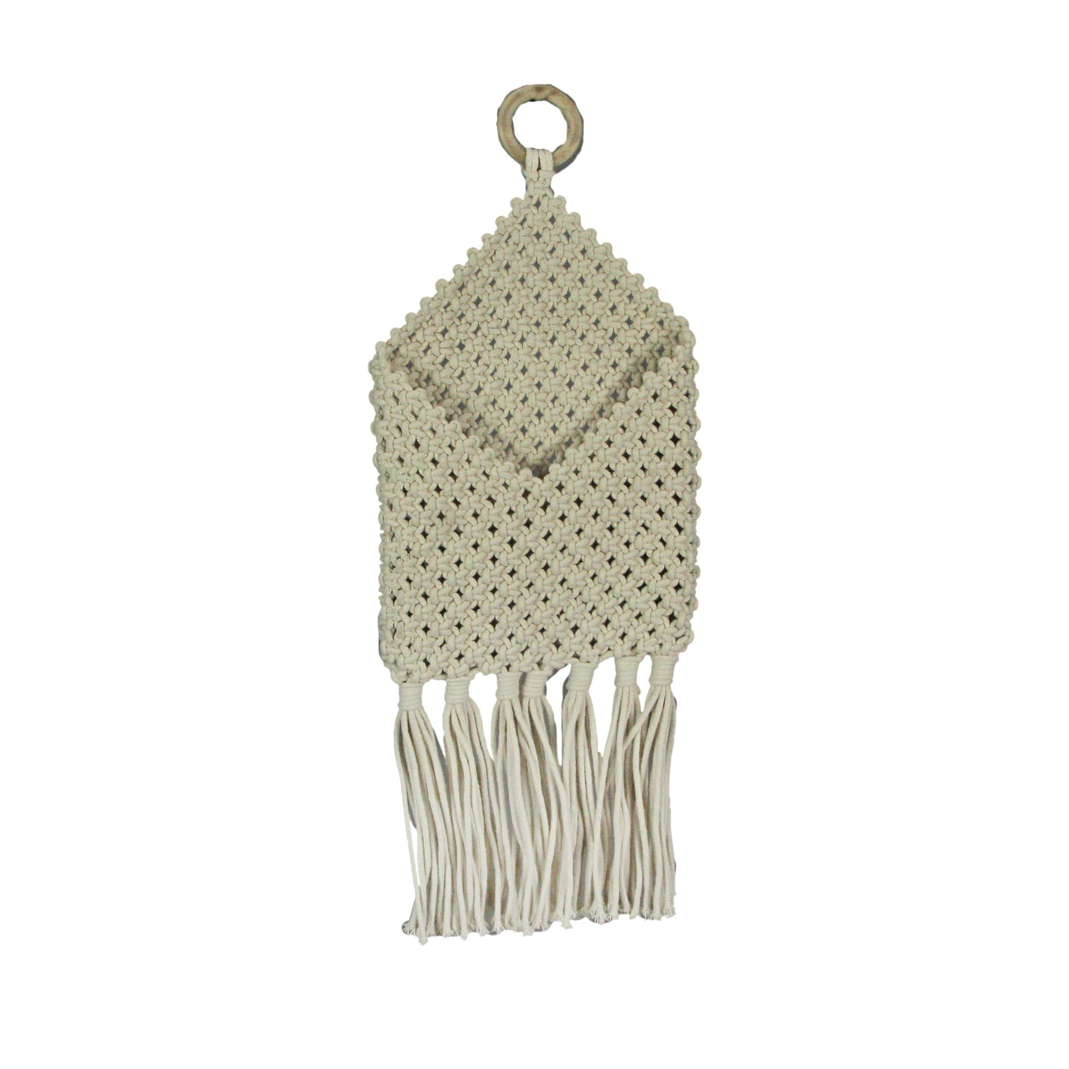 Macramé mural bohème fait main de 54 cm pour décoration intérieure chic