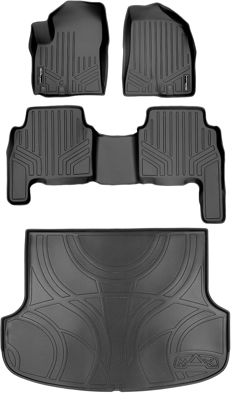 MAXLINER Floor Mats 2 Rows and Cargo Liner Set Black for 2011-2013 Kia Sorento without 3rd Row Seats