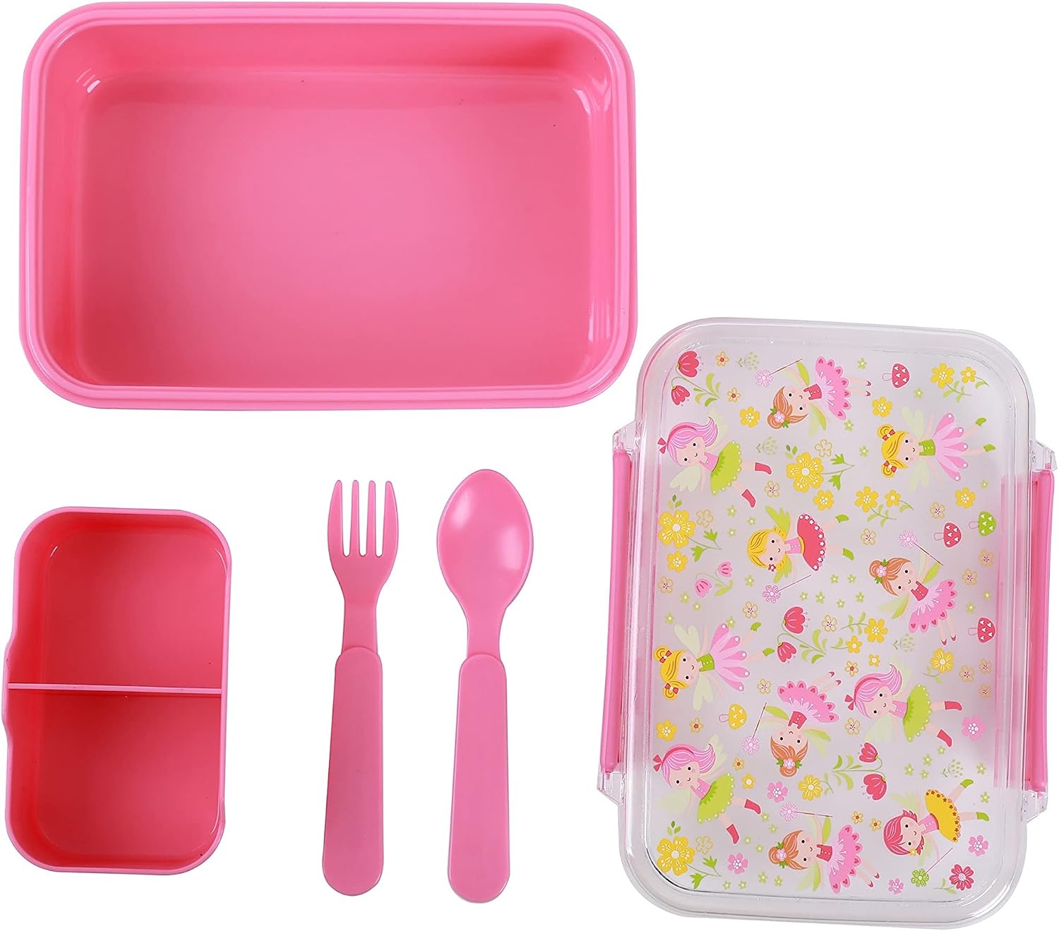IDRINK® - Lunch box with divider, fork and spoon 18.5 x 13.5 x 6 cm (FAIRY) - Image 4