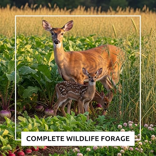 Miniatura 5 de Semillas de parcela de comida de venado de cola blanca  Mezcla de avena de centeno de trigo con trébol de rábano de nabo  Mezcla de búfalo (1 libra)