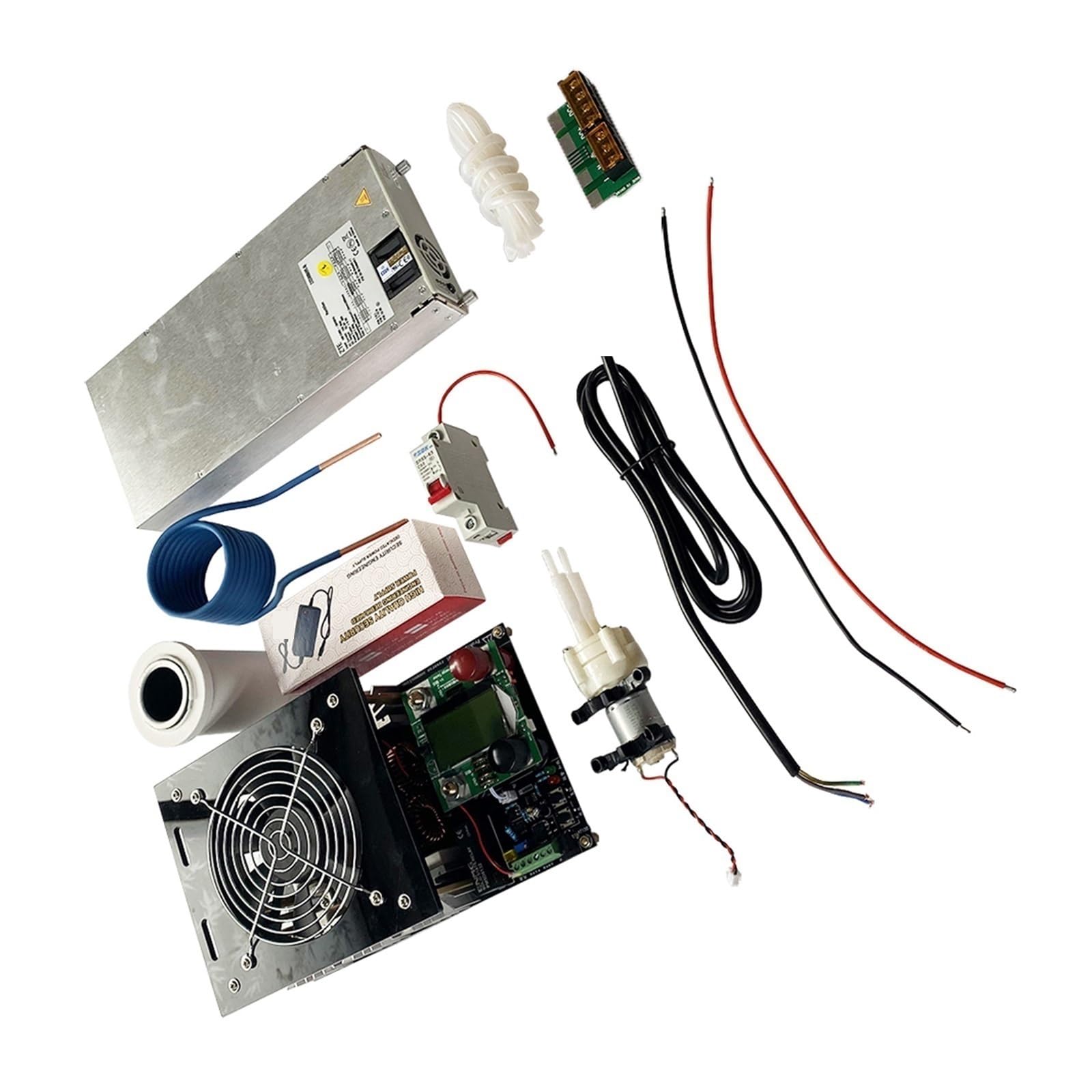 Nagrzewnica indukcyjna 3000W ZVS nagrzewnica indukcyjna nagrzewnica indukcyjna płytka drukowana maszyna grzewcza + cewka grzewcza + tygiel 70mL + pompa + zasilacz(A)