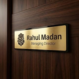 Gifteeng Personalized Acrylic Name Plate Signage For House,Black & Silver Engraving Custom Self-Adhesive Name Board (12 X ... Price In India