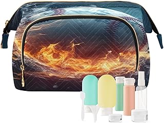 Kigai Bolsa de maquillaje con diseño de rayos...