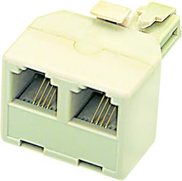 Softalk 04425 Duplex Jack/Double Phone Jack Ivory Landline Telephone Accessory