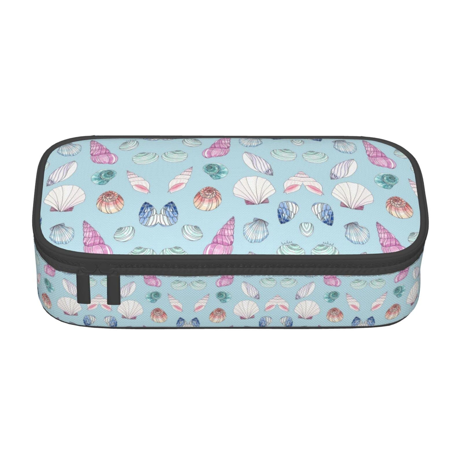 FADUNI Sea Shell Large Pencil Case for Girls and Boys, Aesthetic Pencil Bag with Multi Compartments for Adults, Office Stationary Organizer Practical for Kids Teenage Women Men