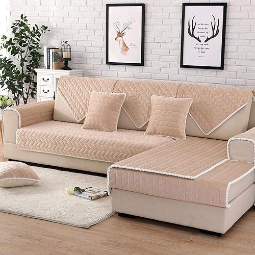 Funda de sofá de tela, funda de sofá modular para mascotas y perros, protector de muebles de sala de estar, acolchado transpirable, funda de sofá de