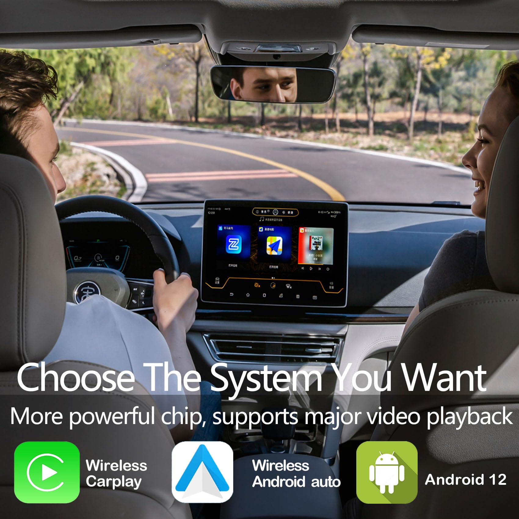 Bezprzewodowy adapter Carplay, 2 w 1, Android Auto Wireless Adapter 2025 AI Box Carplay z wejściem HDMI, obsługa karty SIM YouTube, TikTok, TF, mini pudełko do gry CarPlay, Android Auto