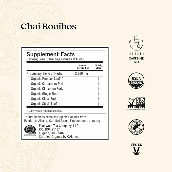 Té rojo orgánico Rooibos con especias 16 saquitos miniatura 2