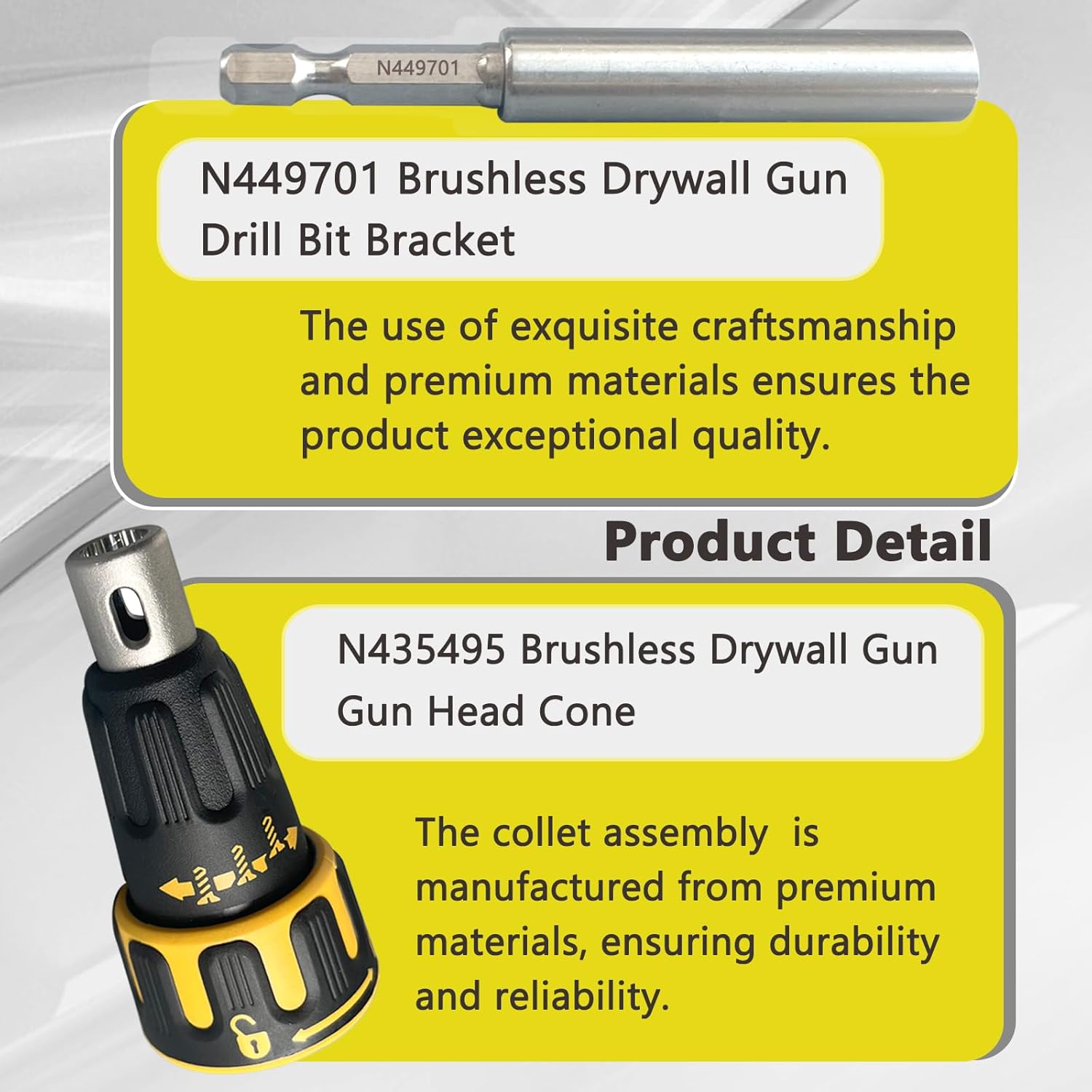 N435495 Drywall Gun Nose Cone, N449701 619773-02 Drywall Gun Bit Holder fits for DW DCF620B/D2/M2 Replacement Cone Assembly