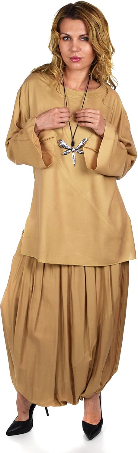 Dare2BStylish Women 2 Piece Dress Harem Pant Set Outfit with Full Sleeved Top