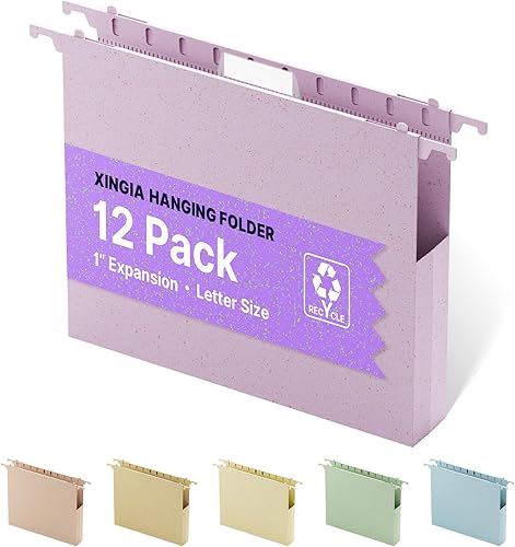 Miniatura 9 de XINGIA Carpeta colgante de capacidad adicional, tamaño carta, paquete de 12 carpetas de archivador de expansión de 1 pulgada, carpeta colgante de