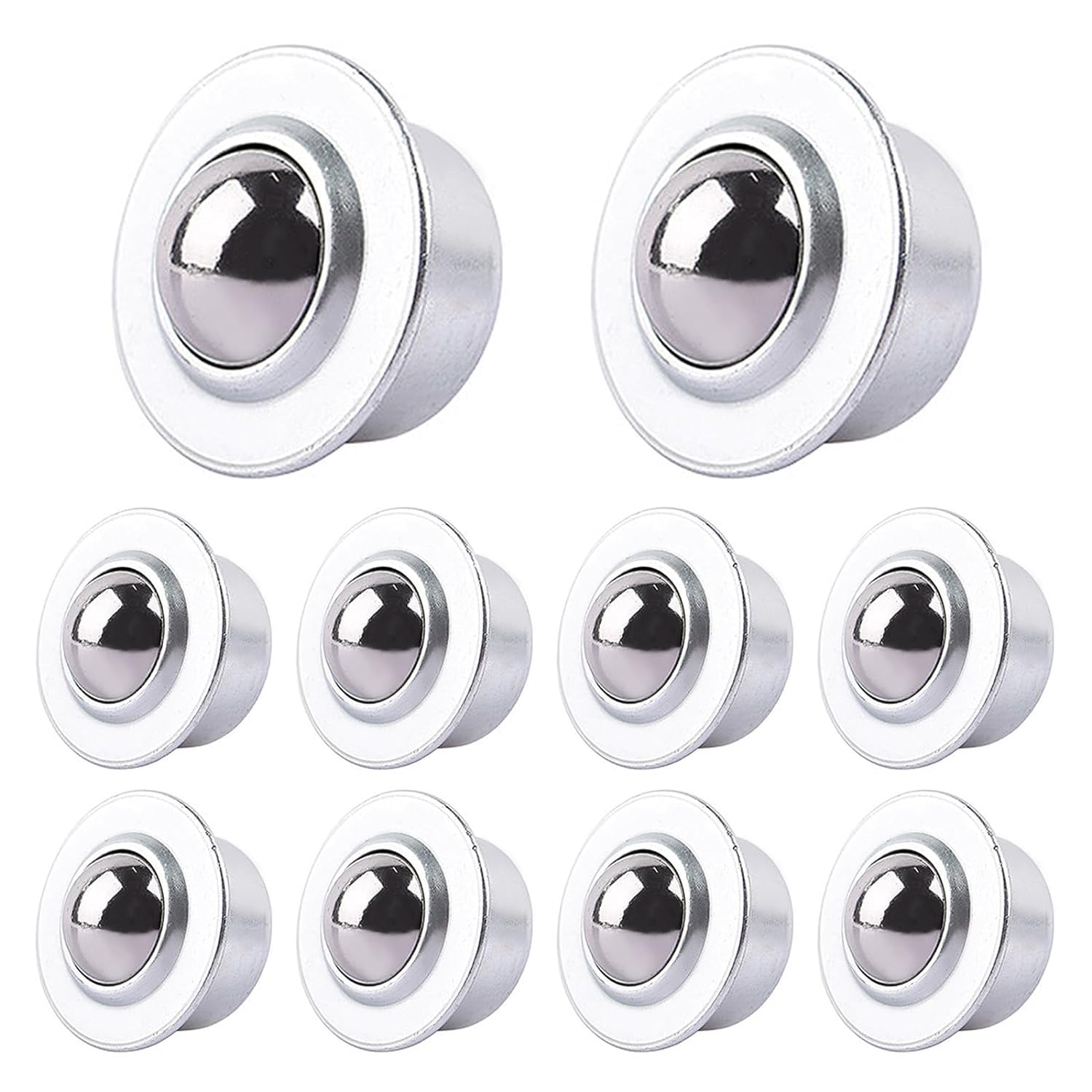 10 piezas Transferencia de bolas de acero inoxidable Ruedas de bolas universales Rodamiento Transportador Ruedas universales para muebles