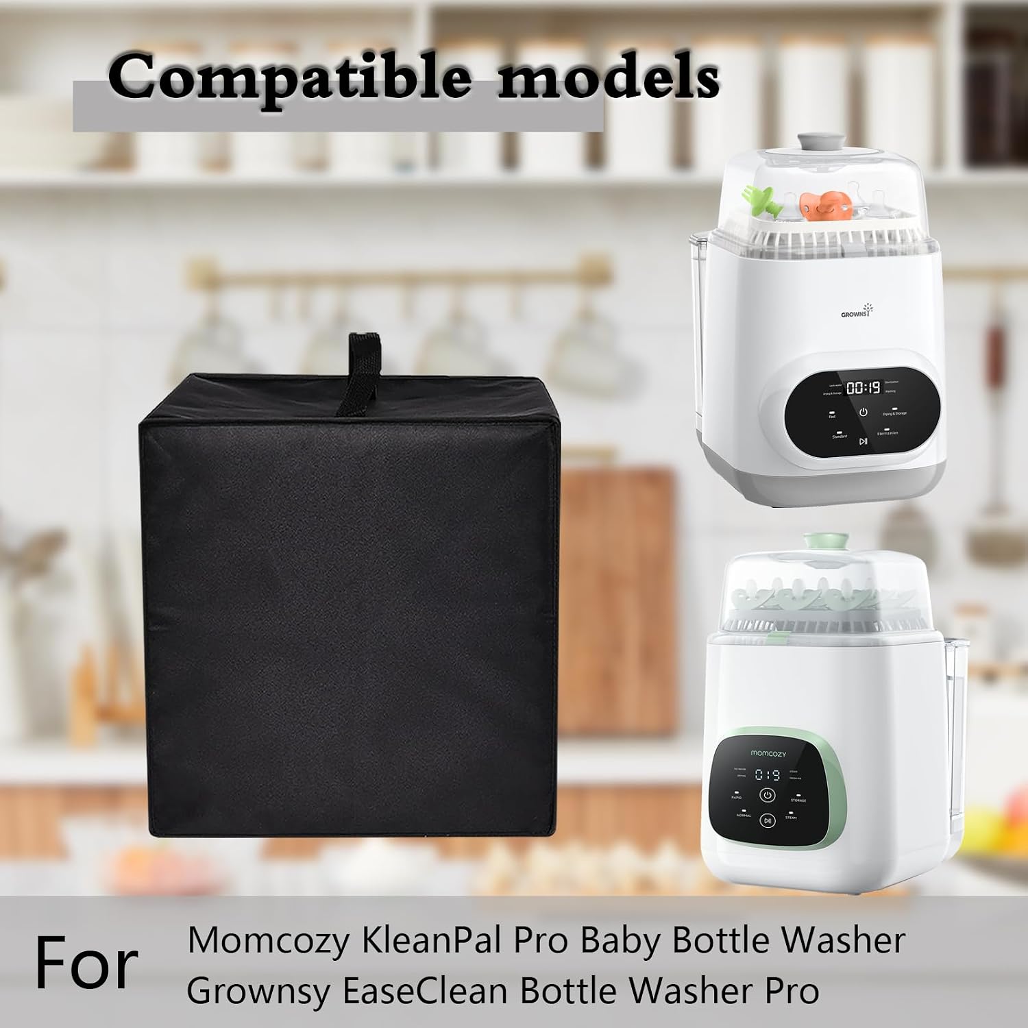 Dust Cover for Baby Bottle Washer Heavy Duty Heat-Resistant, Waterproof Nylon Fabric Protective Baby Bottle Washer Cover Case Compatible with Momcozy/Grownsy KleanPal Pro Baby Bottle Washer Pro