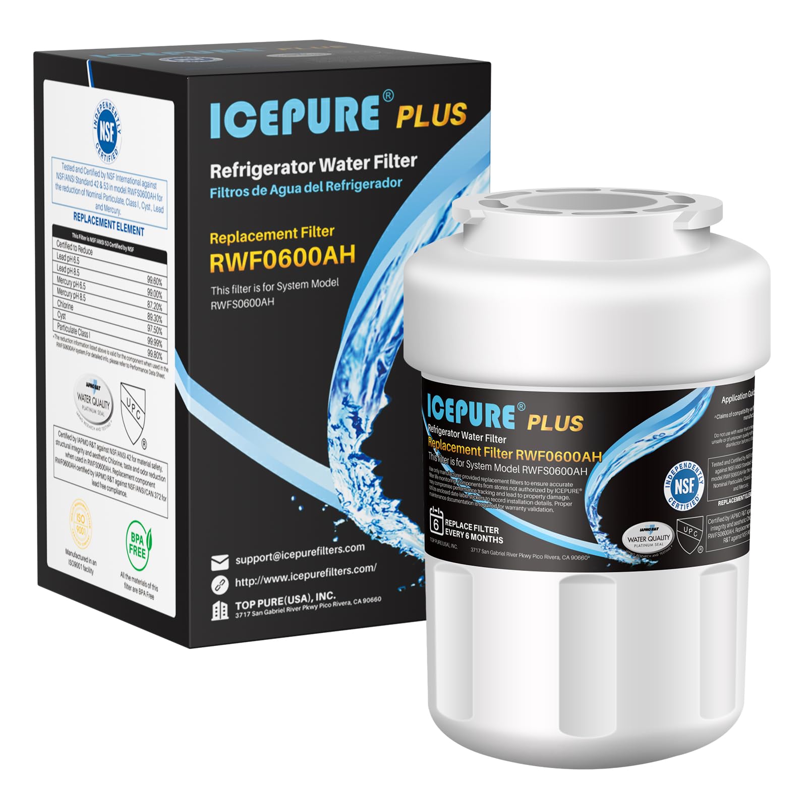 Amazon.com: ICEPURE RWF0600AH Refrigerator water filter