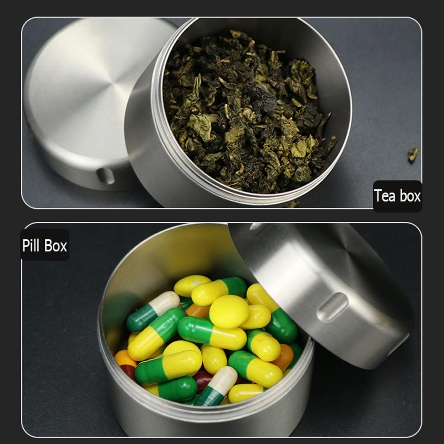 Luftdichte Titan Teedosen luftdicht kaffeedose für gemahlenen，Originalfarbe | Outdoor Reise Tablettendose für Unterwegs, Kleine Tee-Versiegelungsbox, Tragbarer Mini-Aufbewahrungsbehälter für Kaffeebohnen