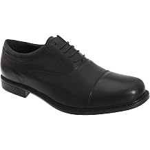 Roamers Mens M247a Black Leather Shoes, Sizes 6UK to 14UK, Fuller Fitting, Flat Heel, Round Toe, Derby, Party, Casual, Work, Business