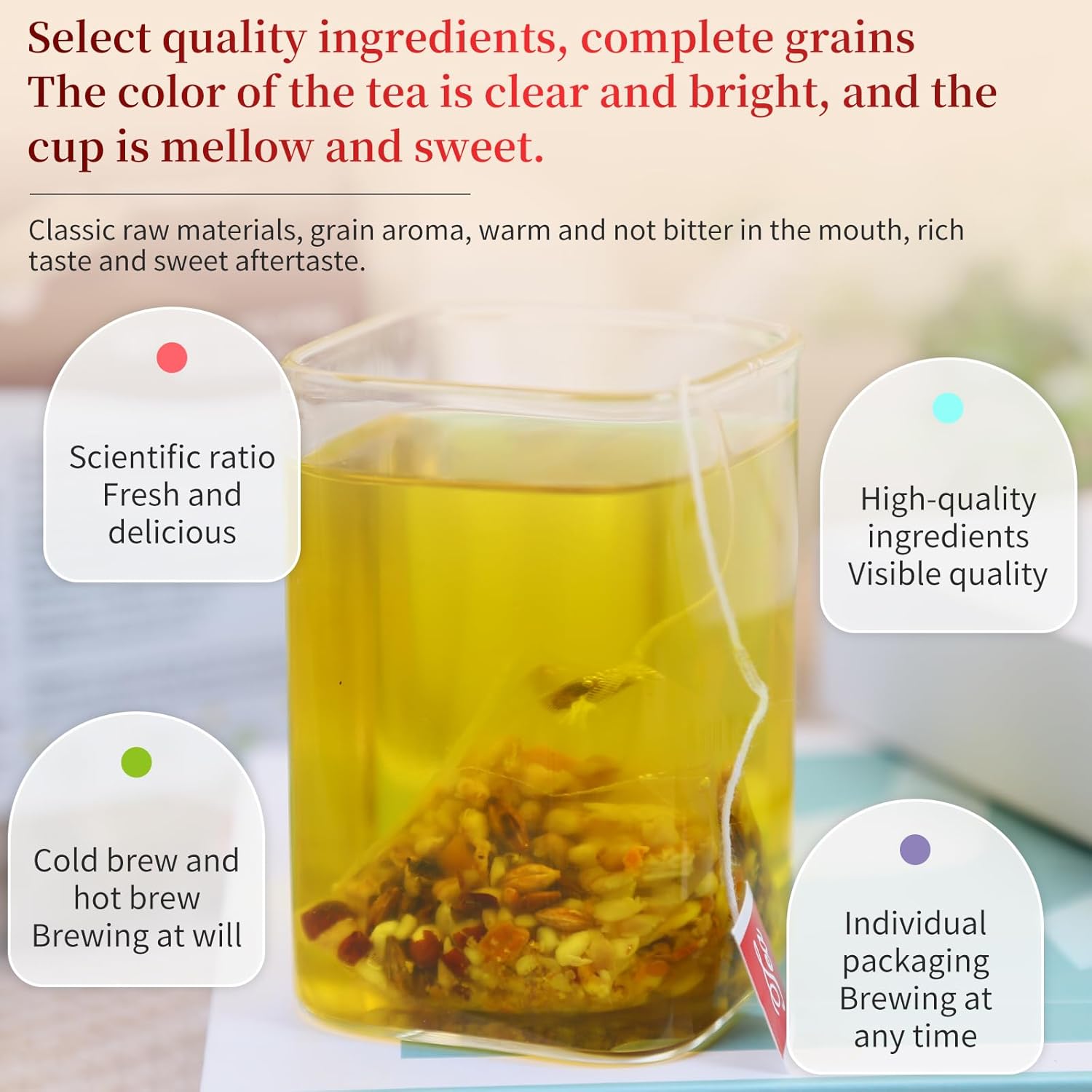 DOZO Shiqing Tea Dampness Clearing Herbal Tea Red Bean Coix Seed Tea Bags 40bags Dispelling Dampness Tea 红豆薏米茶 祛湿茶 去湿茶 湿清茶 湿轻茶 - Image 4