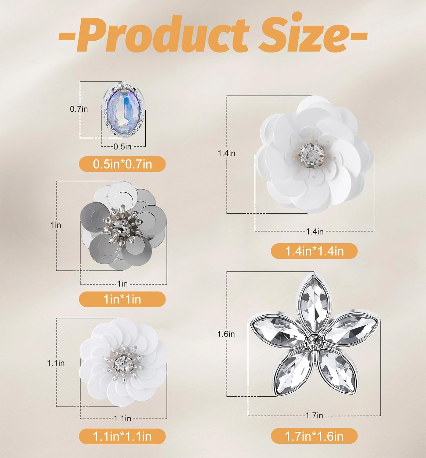 Cute Bling Shoe Charms for Women - 10 Pcs Shine Flower Accessories Jewelry