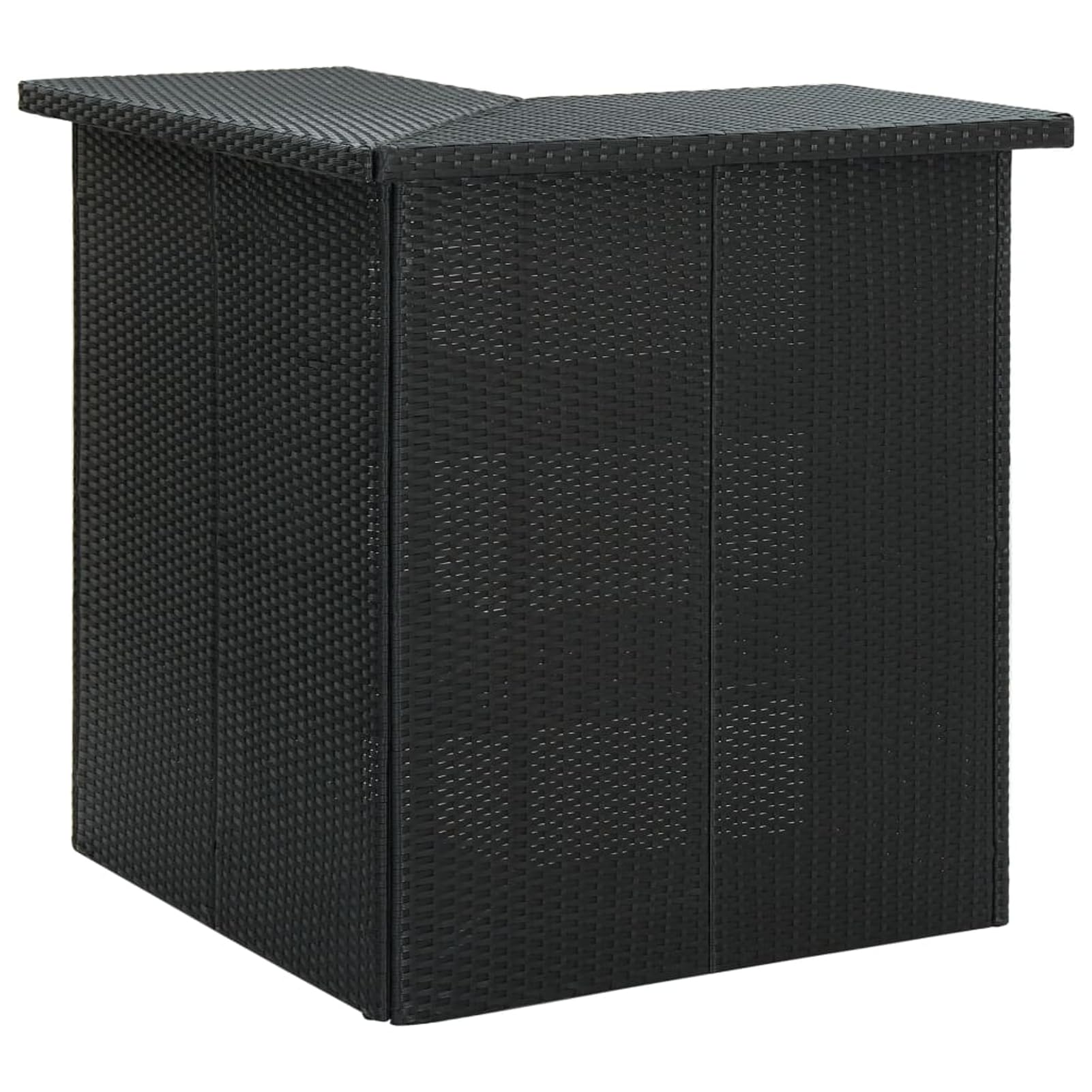 Rantry Mobile Tavolo da Bar ad Angolo Nero 100x50x105 cm in Polyrattan, Tavolo da Pranzo, Tavolo da Cucina Tavolo da Giardino, Tavoli Esterno