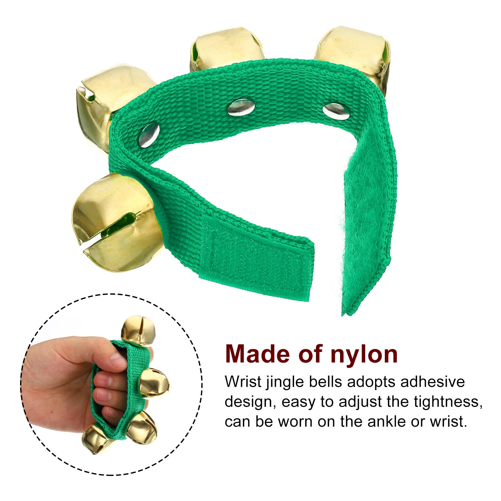 Weenwill 6 Bracelets à Grelots Multicolores – Rouge & Vert Festifs, Clochettes De Poignet Et Cheville Pour Noël, Danse, Fêtes Et Éveil Musical Enfant