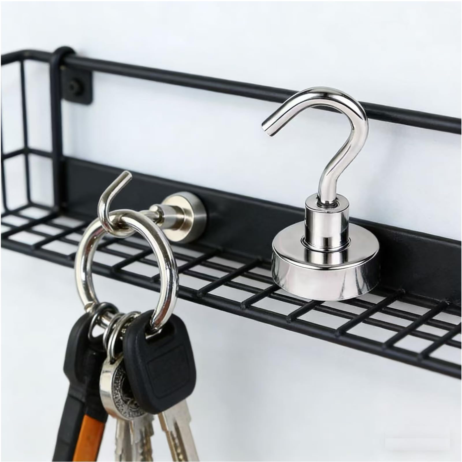 18 Pezzi Ganci Magnetici Extra Forti Neodimio Calamita con Gancio Potente Piccole non c'è bisogno di Fare Buchi Magneti Frigotelaioin Ferro Soffitto Cucina Pesante Magnet 16mm