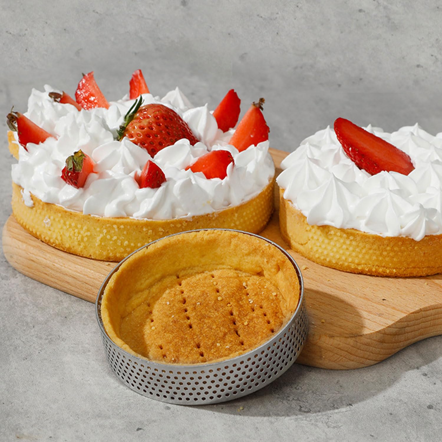 Lot De 6 Anneaux De Tartes Acier Inoxydable 8cm - Cercles à Pâtisserie Perforés Et Pleins Pour Gâteaux Et Muffins