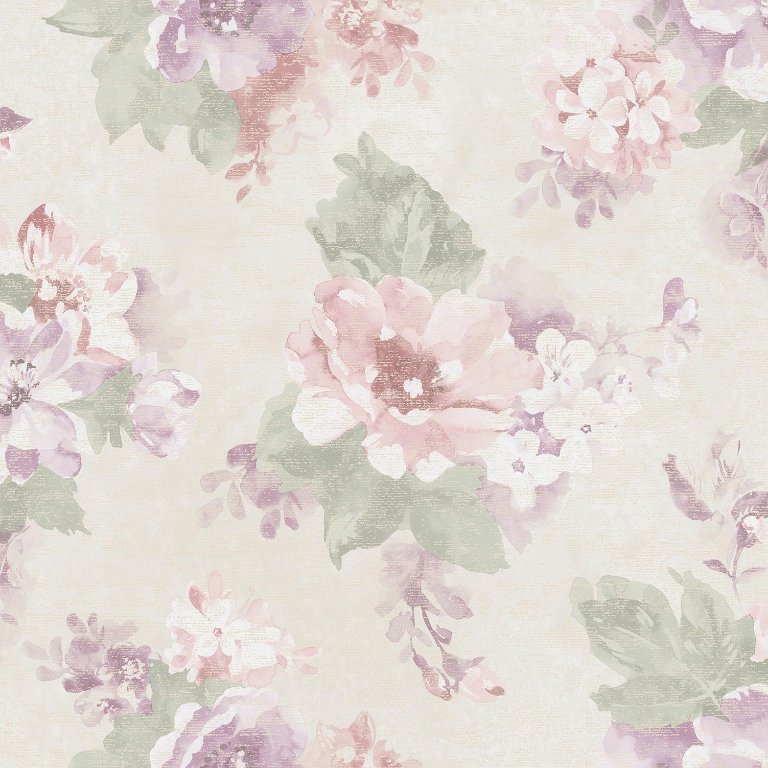 Galerie Country Cottage Purple Vintage Floral Bloom Design Non-Woven Matte Wallpaper Roll