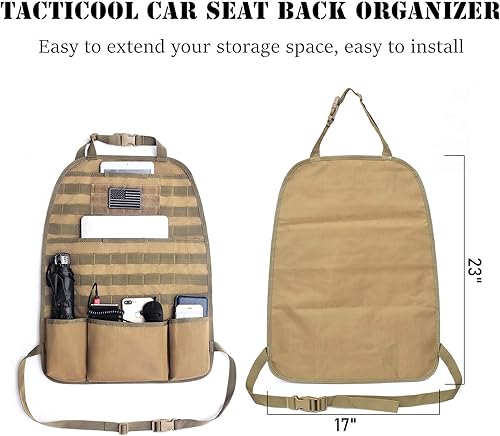 Miniatura 9 de Tacticool - Organizador de respaldo para asiento de coche, diseño de equipo para transportar carga, ligero y modular táctico actualizado, ajuste
