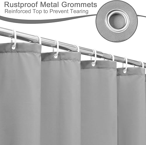 Vista 88 de AooHome - Forro para cortina de ducha, Tela, Blanco sólido Blanco Sólido,Azul,Rosa,Beige Sólido,Chocolate,Gris Oscuro,Gris claro,Azul marino