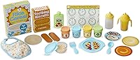 Vista 1 de Melissa & Doug Mine to Love - Juego de comida para muñecas con botella, tarros de comida para bebé, bolsa de aperitivos y más (24 unidades)