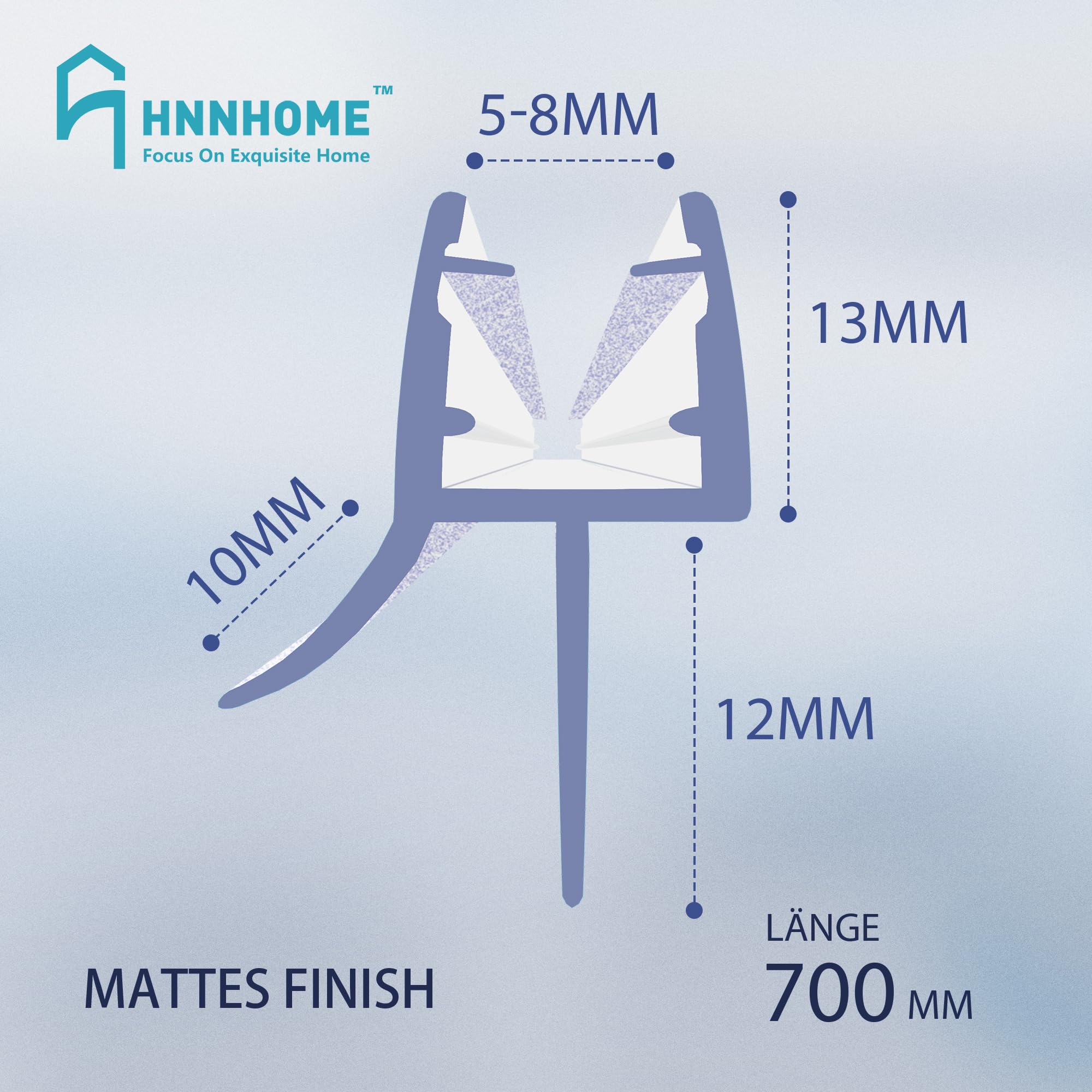 HNNHOME Joint Bas de Porte Douche 70cm - Paroi Étanchéité Verre 5-8mm | Joint en PVC souple, 100% étanche, anti-moisissure et UV, installation facile sans colle, sol de salle de bain sec garanti