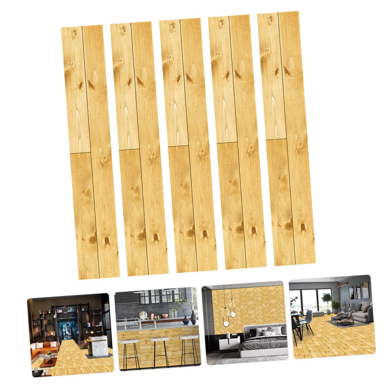 Piastrelle Adesive Effetto Legno 5 Pezzi in Pvc per Pavimento