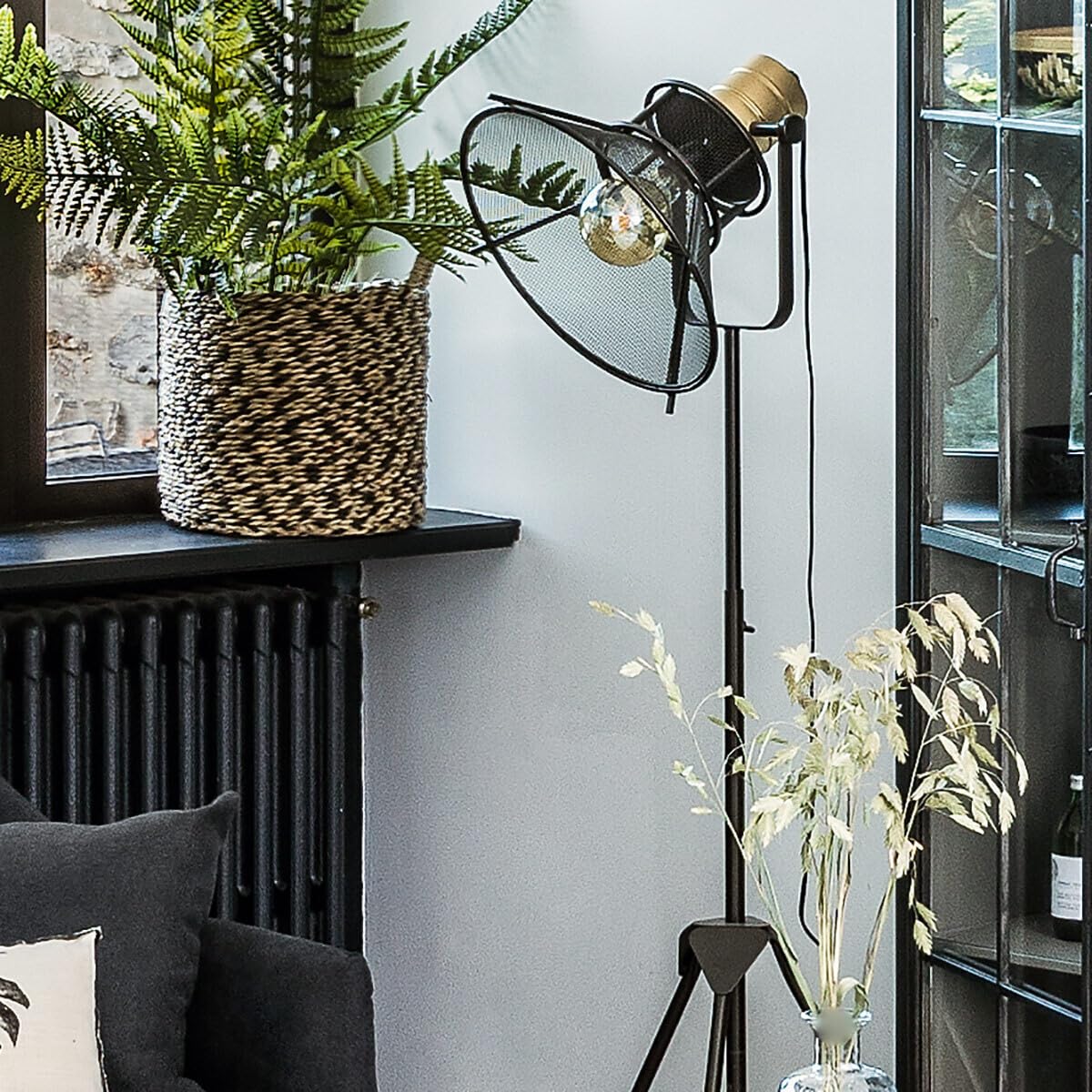 Atmosphera Lampadaire trépied Noir H 149 Rodo