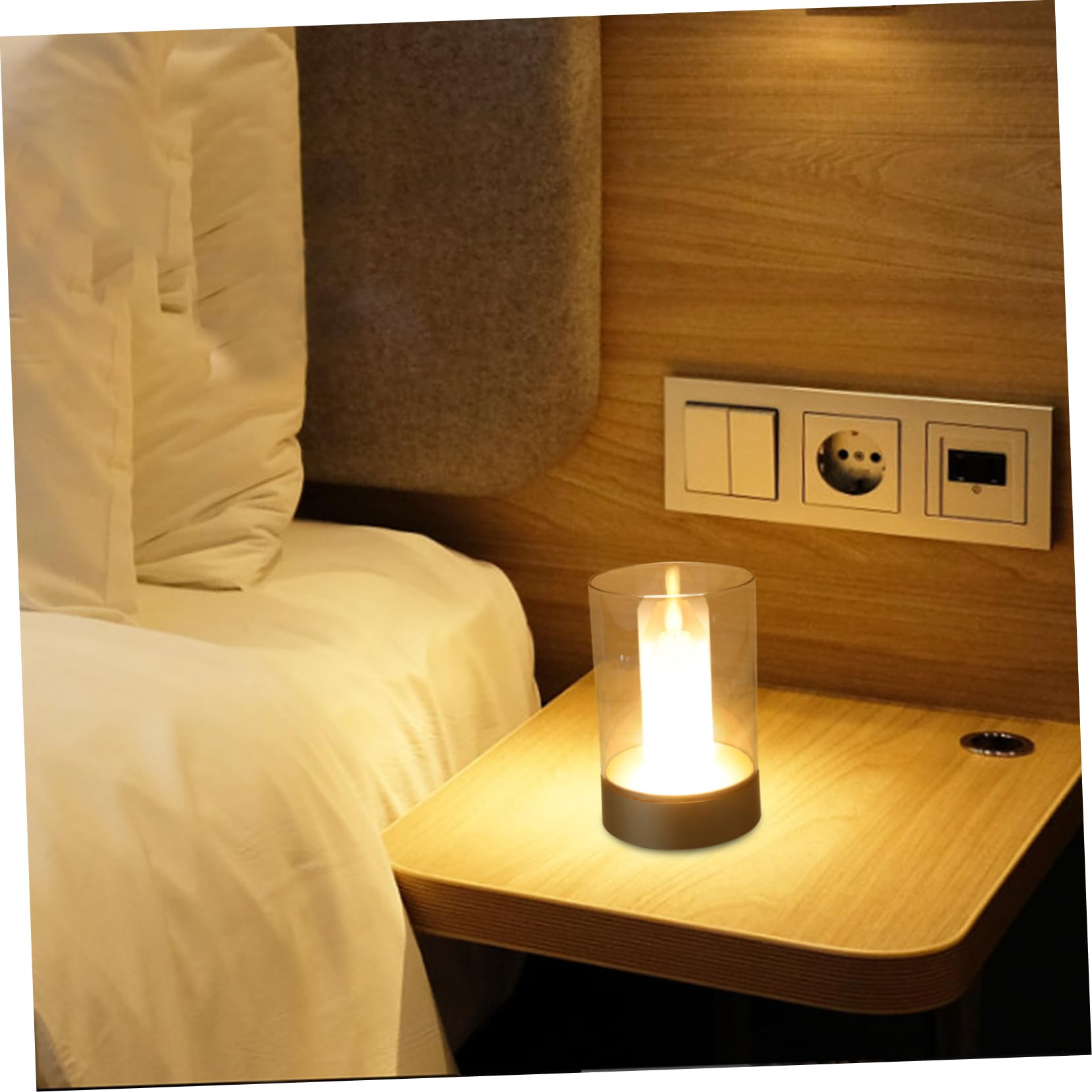 Uonlytech Lampada Notturna Led Forma Di Candela Luce Decorativa Da Tavolo Con Sensore Perfetta Per Camere Da Letto e Ambienti Intimi Risparmio Energetico e Design Elegante