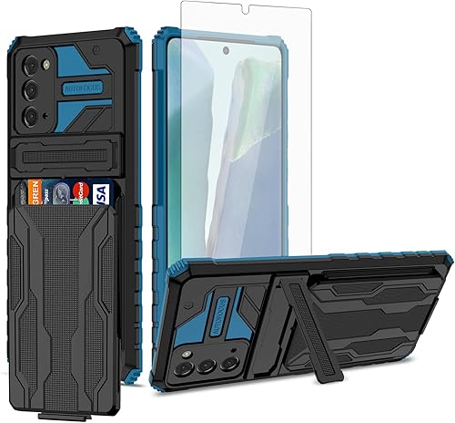 Asuwish Funda de teléfono para Samsung Galaxy Note 20 Glaxay Note20 5G con protector de pantalla de vidrio templado y soporte para tarjeta de