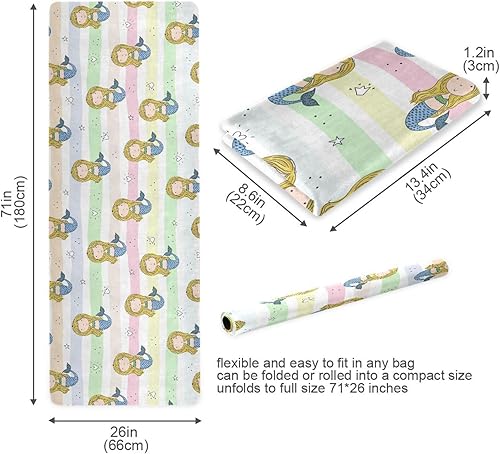 Miniatura 5 de Blueangle Tapete de yoga de sirena, textura antideslizante, tapete de yoga ecológico, tapete de ejercicio y entrenamiento para yoga, pilates y