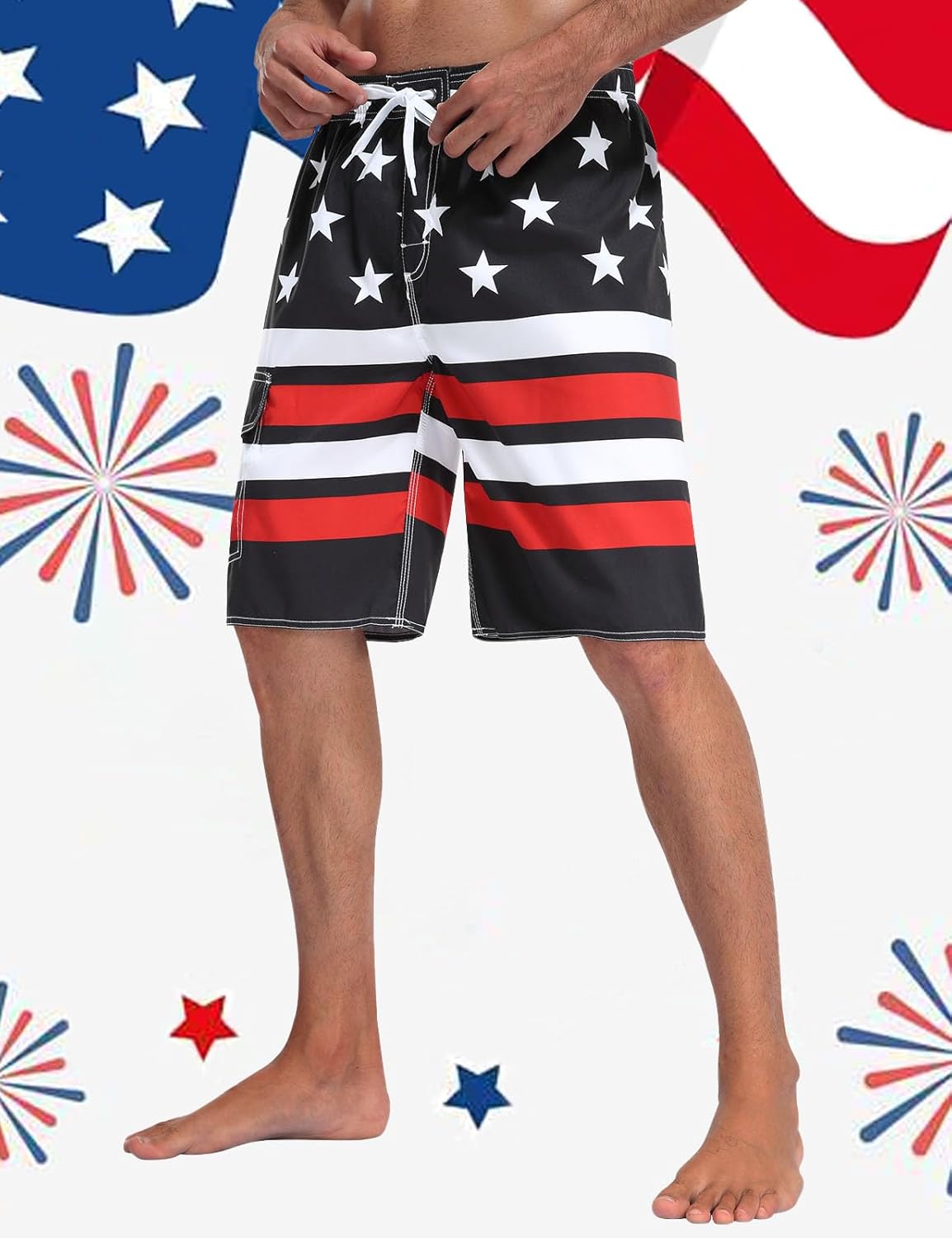 Nonwe Men's Surf Quick Dry Swim Trunks with Drawsting - Image 2